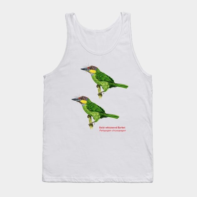 Gold-whiskered Barbet | Psilopogon chrysopogon ⚥ Tank Top by bona 